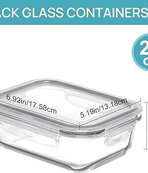 Vtopmart 5Pack 22oz Glass Storage Containers