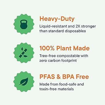 Compostable Clamshell Take Out Food Containers 50Pack HeavyDuty Quality