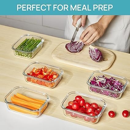 Vtopmart 5Pack 22oz Glass Storage Containers