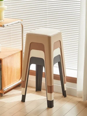 Leather Cushion Plastic Stool Plastic Chair